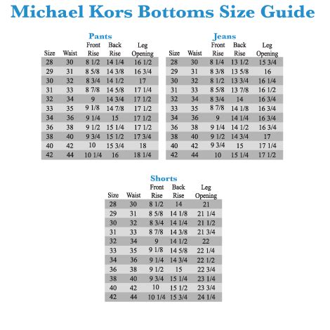 michael kors stretch underwear|michael kors pants size chart.